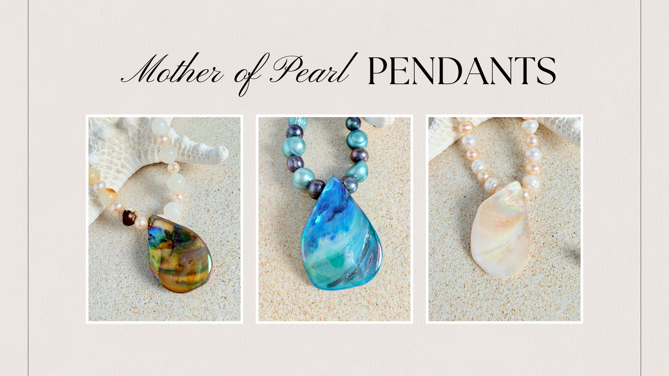 Mother of pearl pendant necklaces